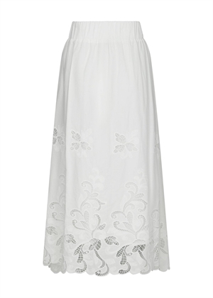 Yara long Emb skirt White Neo Noir 